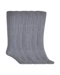 Набор из 6 пар хлопковых носков в рубчик Basix Punto Blanco, серый - фото