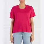 Льняная футболка Samsøe Samsøe, розовый - фото