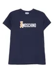 Футболка с принтом Moschino Kids, синий - фото