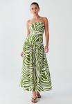 Платье BWLDR RILEY MIDI DRESS, Olive Brush Stroke/Green - фото 6