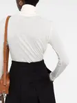Топ с высоким воротником и логотипом JIL SANDER, белый - фото 5