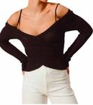 Топ с открытыми плечами внахлест черного цвета So Me - фото 2