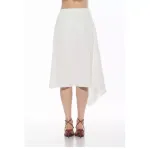 Женская асимметричная юбка-солнце Alexia Admor, белый - фото 2