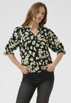 Блуза Kaffe ELLY PRINTED, Black Sand Leo Print/Black - фото