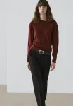 Изящный джемпер с круглым вырезом Massimo Dutti, Bordeaux - фото 3