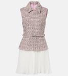 Многослойное мини-платье Self-Portrait, розовый - фото