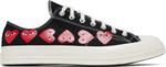 Кроссовки Comme des Garçons PLAY x Chuck 70 Low 'Multi Heart - Black', черный - фото