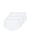 Трусики-миди, 3 пары Basic + sloggi, белый - фото