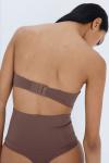Бюстгальтер-Балконет из микрофибры с подкладкой H&M, коричневый - фото 4