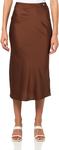 BOSS Женская атласная миди-юбка, Rust - фото