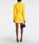 Укороченный твидовый блейзер букле Alessandra Rich, желтый - фото 3