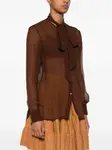 Шелковая блузка Ermanno Scervino, коричневый - фото 3