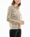Рубашка Nora Sequin Button Front в цвете Champagne Nicole Miller - фото 3