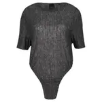 Укороченное льняное боди Babel Pinko, черный - фото