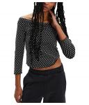 Топ Free People Gia Eyelet Top, Black Combo - фото