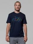 Футболка Велосипед ночью темно-синего цвета wat? Apparel - фото