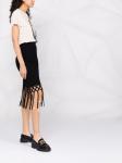 PINKO юбка в технике макраме с бахромой, черный - фото 4