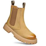 Мужские желто-черные Chelsea Boots GZZ с желтой флисовой подкладкой - фото 4