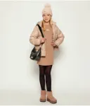 Платье с миланским стежкам Calvin Klein Jeans, бежевый - фото 2