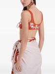 Верх бикини с цветочным принтом La DoubleJ, оранжевый - фото 3