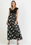 Платье Attesa Maternity LUCREZIA F- NURSING WITH PRINTED, Black - фото