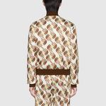 Куртка x the north face web print technical jersey jacket 'ivory brown' Gucci, коричневый - фото 4