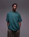 Футболка Topman extreme oversize темно-зеленого цвета - фото