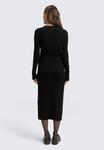 Платье TOM TAILOR FITTED MIDI MIT GÜRTEL, Deep Black/Black - фото 3