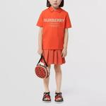 Футболка детская Burberry, оранжевый / серый - фото 3