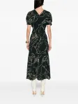 Платье миди с принтом VICTORIA BECKHAM, зеленый - фото 4