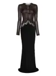 Платье макси с кружевом Christopher Esber, черный - фото