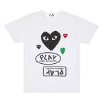 Футболка Comme des Garçons PLAY Multi Logo Short-Sleeve T-Shirt 'White', белый - фото