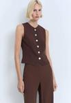 Жилет WITH BUTTONS Mango, коричневый - фото