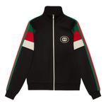 Куртка GUCCI FW22 Neoprene zip jacket with Web 'Black', черный - фото