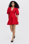 Платье H&M Puff-Sleeved, красный - фото 2