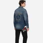 Джинсовая рубашка с аппликацией Evisu, синий - фото 6