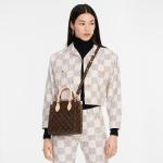 Сумка Louis Vuitton Sac Plat BB Monogram, коричневый - фото