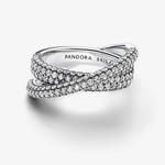 Кольцо Pandora Timeless Pave Crossover Dual Band, серебро - фото 2