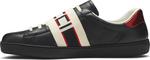 Кроссовки Gucci Ace Stripe Leather Black, черный - фото 4