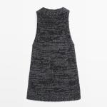 Топ Massimo Dutti Flecked Knit Halter, черный - фото 2