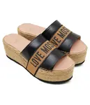 Кожаные тапочки Love Moschino, черный - фото 3