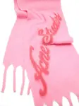Шарф с бахромой и логотипом Acne Studios, розовый - фото 2