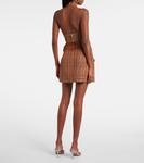 Мини-юбка из шерстяной ткани в клетку Area, Caramel Multi - фото 3