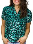 Блуза King Kameha Leopard, темно-зеленый - фото 4