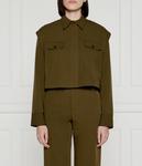 Рубашка Pinko укороченная с карманами, зеленый - фото