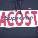 Толстовка Supreme x Lacoste Logo Panel Hooded Sweatshirt 'Navy', синий - фото 3