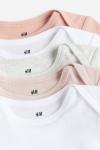 Комплект боди H&M, 5 шт, светло-розовый/белый/светло-серый - фото 2