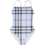 Купальник Burberry Check Stretch Nylon Swimsuit 'Pale Blue', синий - фото