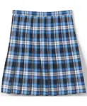 Школьная юбка для девочек в клетку плиссе ниже колена Lands' End, синий - фото 4