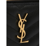 Кошелек SAINT LAURENT Monogram fragments zippered case, черный - фото 2